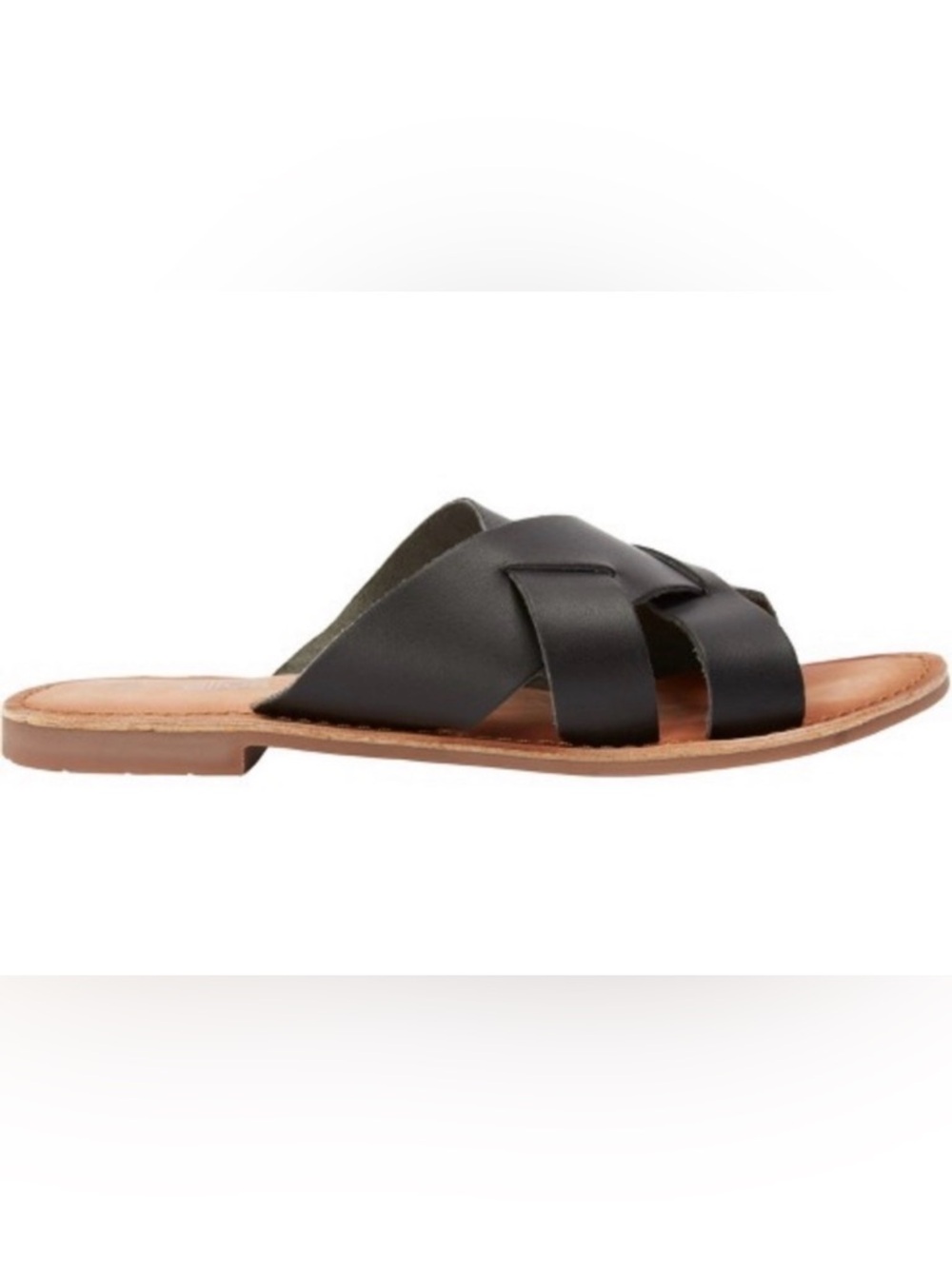 Ellos Black Multi-Strap Leather Sandal Size 9